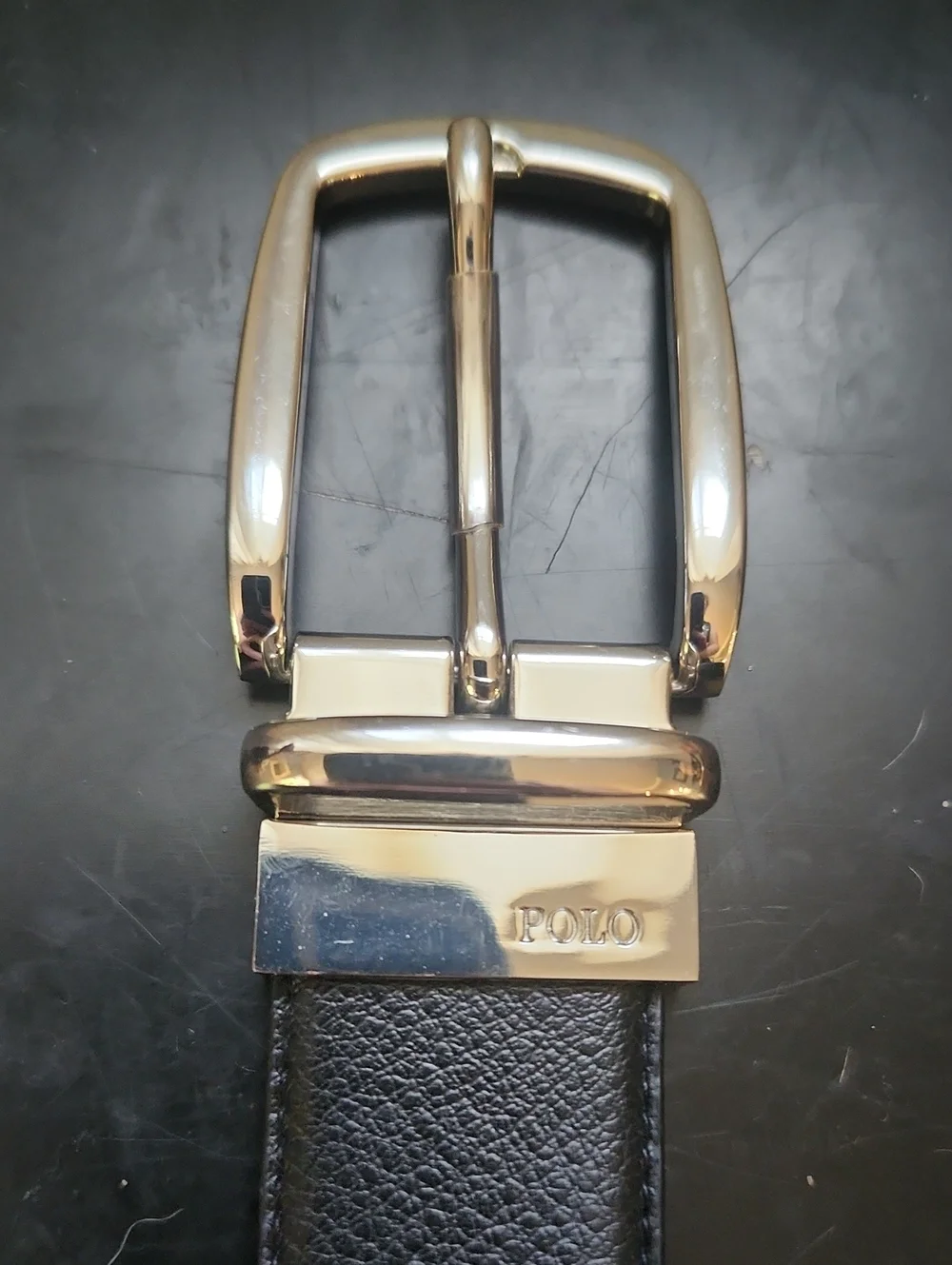 Polo by Ralph Lauren Reversable Black/Brown Leather Belt with Silver-Tone Buckle